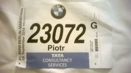 Mój numer startowy Berlin Marathon 2014