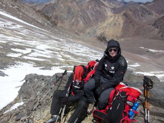 Z niewidomym Łukaszem-prawie lezakowanie na 5100 m npm w Andach 2011 r