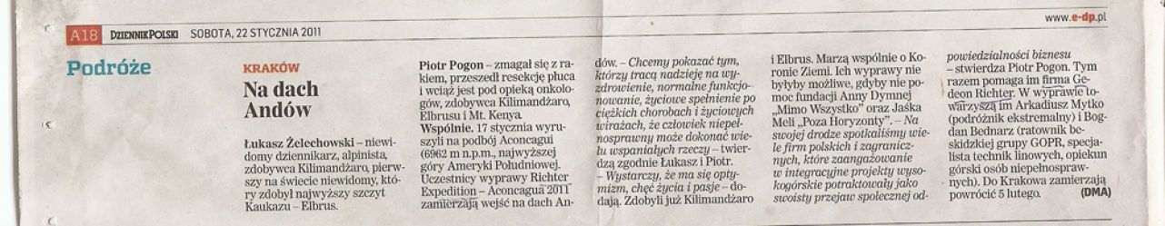 Aconcagua info Dziennik Polski 01-2011