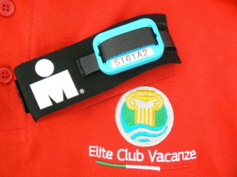 Ironman chip z logo pierwszego sponsora
