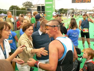 Na mecie Gdynia Triathlon 70.3 - 2013 r.